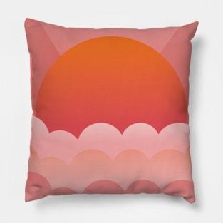 Beautiful Warm Sunset - Red Pillow
