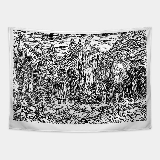 The Fellowship Lord Of The Rings Tapestry by Jamie Collins