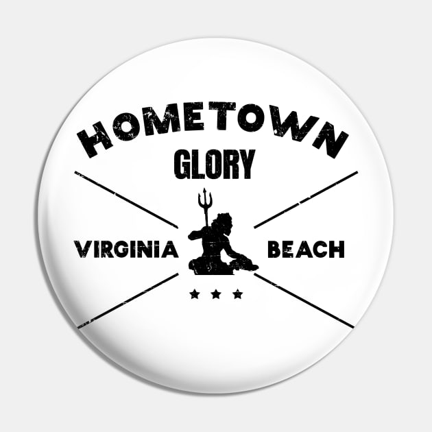 Virginia Beach Hometown Glory with Neptune Statue Pin by shirtonaut
