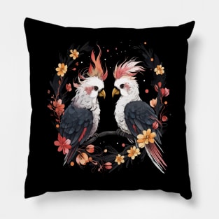 Cockatoo Couple Valentine Pillow