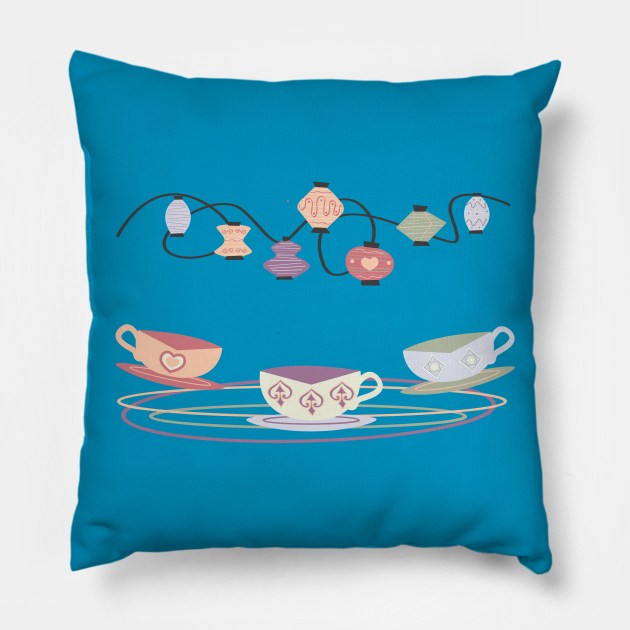 Mad Tea Cups Pillow by Lunamis