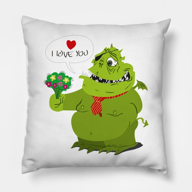 Valentine's Day - Sweet Monster Pillow by GNDesign