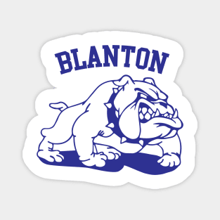 Blanton Bulldogs Elementary Retro Design Blue Magnet