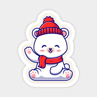 Cute Baby Polar Bear Winter Magnet