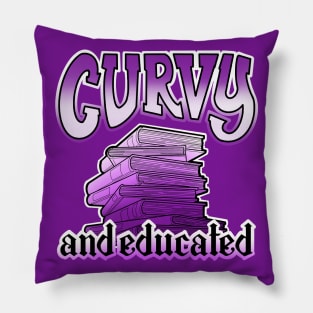 Curvy and educated, stack of purple books Pillow