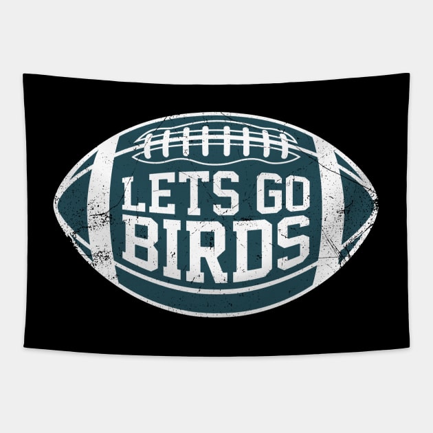 Lets Go Birds Retro Football - Black Tapestry by KFig21