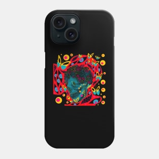 skeleton in floral crown ecopop mandala Phone Case