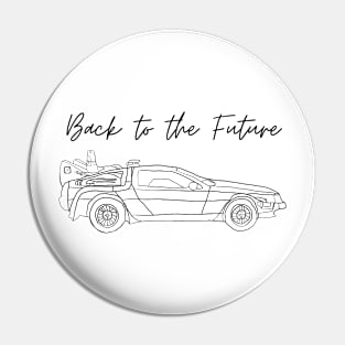 Back to the future delorian minimalist Pin