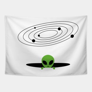 Minimal art with Alien Invasion Tapestry