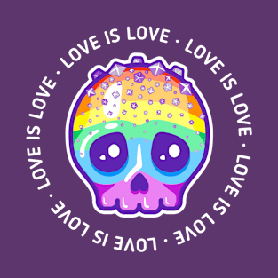 Love is love - gay pride skull T-Shirt