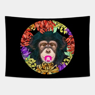 Monkey chimpanzee with pacifier Tapestry