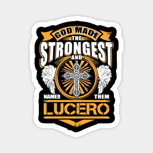God Made Strongest And Lucero Band Logo Cross Magnet by tinastore