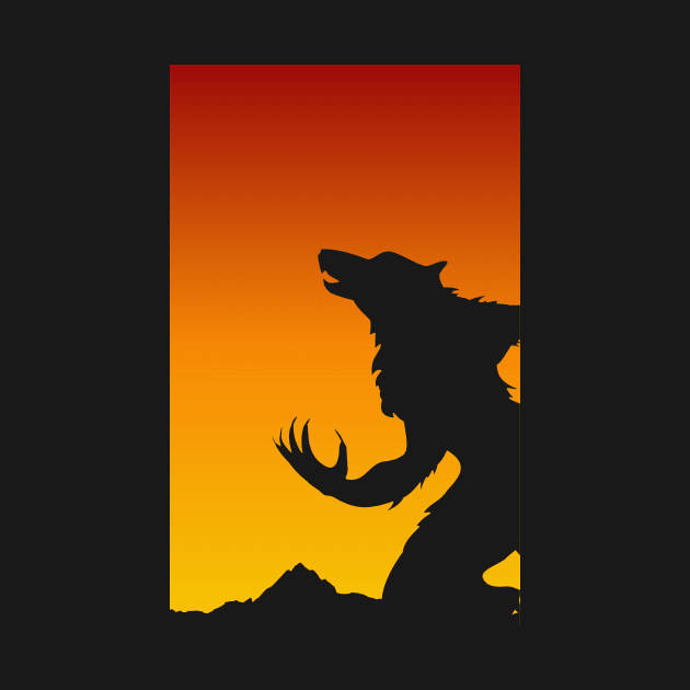 Sunset Werewolf Howling - Werewolves by ballhard