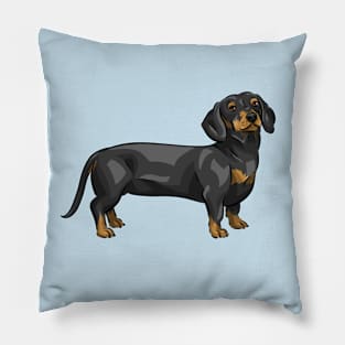 Black and Tan Dachshund Dog | Cute Sausage Dog Pillow