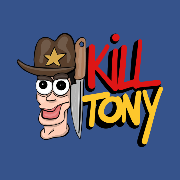 Kill Tony Fan Logo With Tony Hinchcliffe Head & Cowboy Hat With Handwritten Show Name (White) by Ina