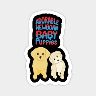 Adorable Newborn Baby Puppies Magnet