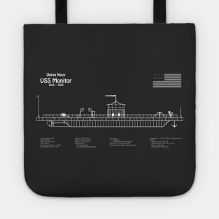 USS Monitor ship. Ironclad of American Civil War - PDpng Tote