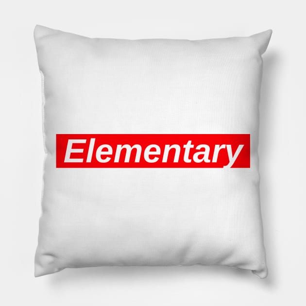 Elementary // Red Box Logo Pillow by FlexxxApparel