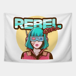 Cyberpunk Rebel Girl Tapestry