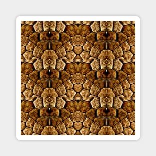 Brown Snakeskin Texture Artistic Pattern Number 6 Magnet