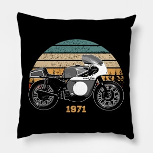 Works Rob North ‘Beezumph’ 1971 Vintage Motorcycle Design Pillow