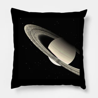 Saturn with Saturn rings in black and white Pillow