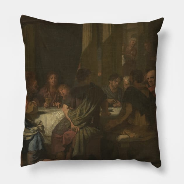 The Last Supper by Gerard de Lairesse Pillow by Classic Art Stall