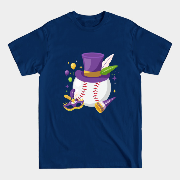 Disover Softball Baseball Player Coach Mardi Gras Parade Carnival - Mardi Gras Parade Carnival - T-Shirt