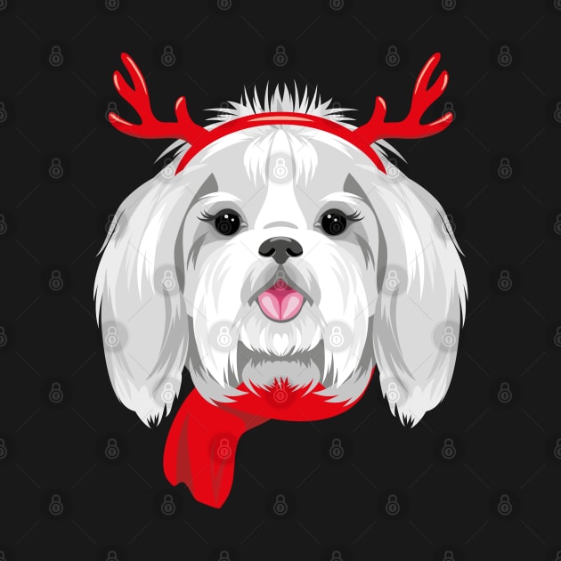 Pretty Shih Tzu wearing Christmas horns by teddy2007b