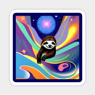 Smiling Space Sloth Magnet