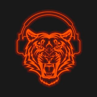 Tiger Headphones by Basement Mastermind T-Shirt