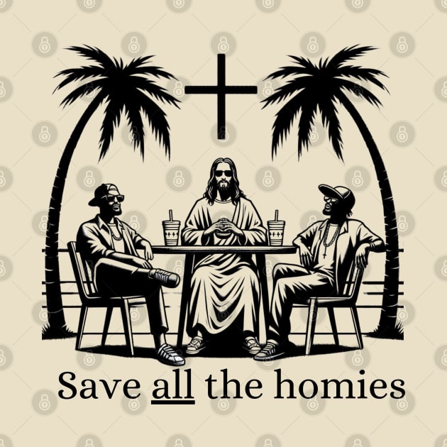 Save all the homies Minimalist Blackwork by BlackWork