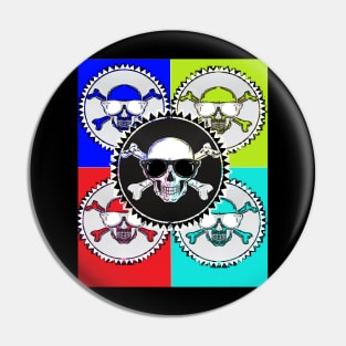 tattoo skull punk skateboard gothic pirate pop art rebel design Pin