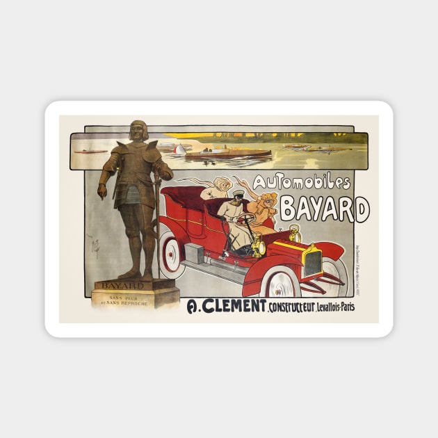 Clément Bayard Automobiles France Vintage Poster Magnet by vintagetreasure