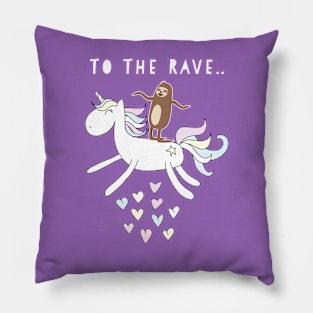 Unicorn Sloth Rave Pillow