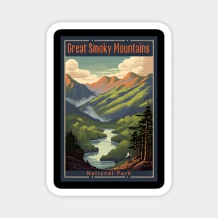 Great Smoky Mountains national park travel poster Magnet