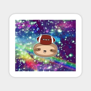 Football Sloth Face Rainbow Space Magnet