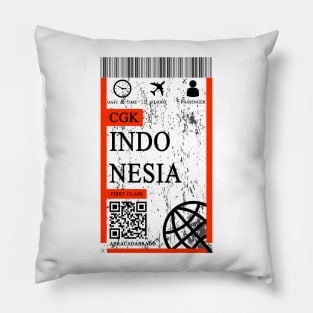 Indonesia flight ticket boarding pass abstract Pillow