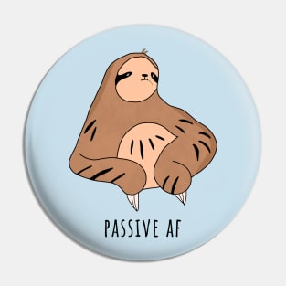 Passive AF Funny SLoth Chewing Grass Pin