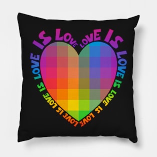 Love Is Love - bright rainbow checks Pillow
