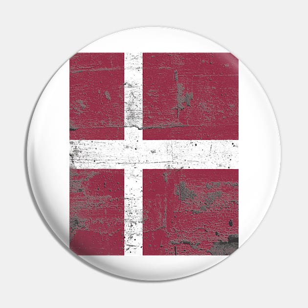 Distressed Denmark Flag Pin by Eric03091978