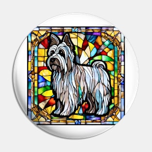 Stained Glass Skye Terrier Pin