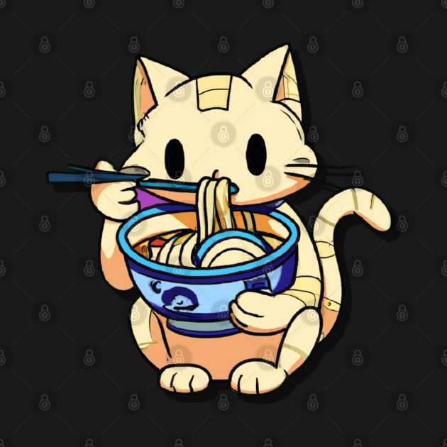 Cute cat eating ramen by 365inspiracji