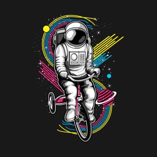 Astronaut In Space Playing Bike T-Shirt