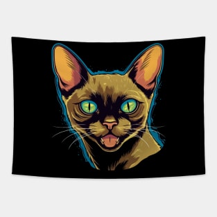 Tonkinese Cat Smiling Tapestry