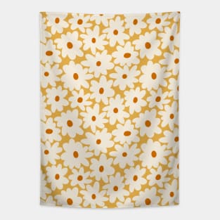 Bright boho flower pattern in yellow Tapestry