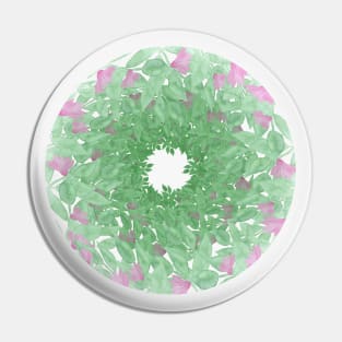 Watercolor floral design. Mandala Pin