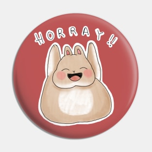 HORRAY ! Happy Fat Bunny _ Bunniesmee Pin