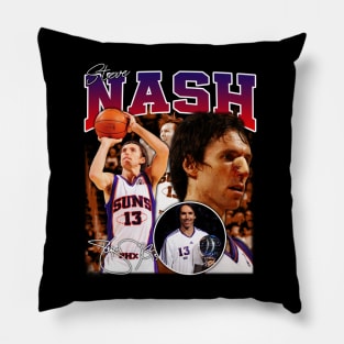 Steve Nash Basketball Legend Signature Vintage Retro 80s 90s Bootleg Rap Style Pillow