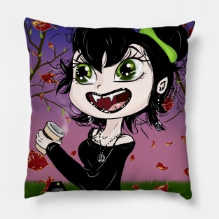 Adorable Little Gothic Vampire Crafter Witch Pillow